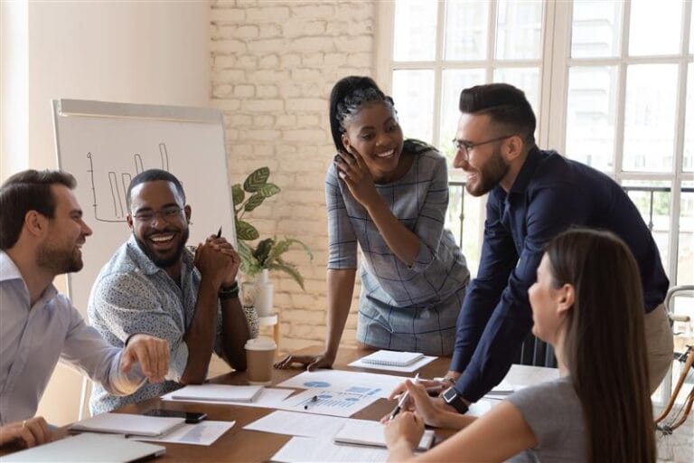 People working with each other