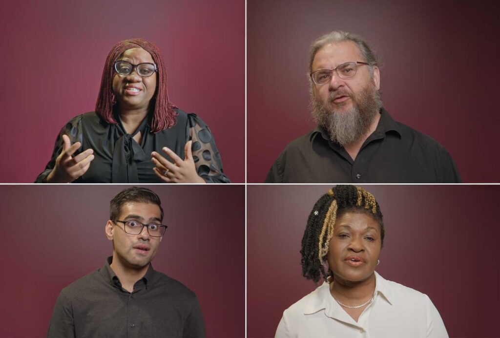 Images of people who are featured in the IEDI video series