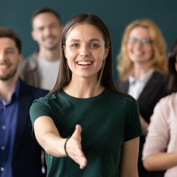 Group of diverse people smiling